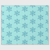 Blauwe sneeuwvlokken Kerstmis / Wintertijd Gift Wr Cadeaupapier (Vlak)