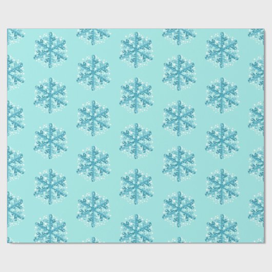 Blauwe sneeuwvlokken Kerstmis / Wintertijd Gift Wr Cadeaupapier (Vlak)