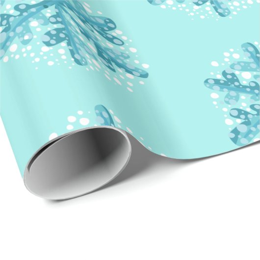 Blauwe sneeuwvlokken Kerstmis / Wintertijd Gift Wr Cadeaupapier (Rol Hoek)