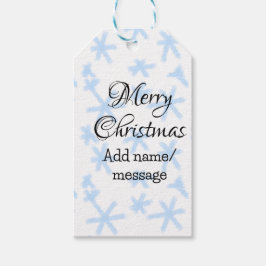 Blauwe sneeuwvlokken Kerstpatroon sneeuwpatroon Cadeaulabel