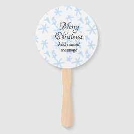 Blauwe sneeuwvlokken Kerstpatroon sneeuwpatroon Handwaaier