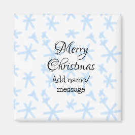 Blauwe sneeuwvlokken Kerstpatroon sneeuwpatroon Magneet