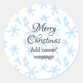 Blauwe sneeuwvlokken Kerstpatroon sneeuwpatroon Ronde Sticker