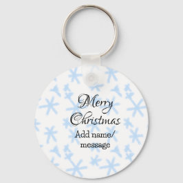 Blauwe sneeuwvlokken Kerstpatroon sneeuwpatroon Sleutelhanger