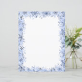 Blauwe sneeuwvlokken Kerststationery (Staand voorkant)
