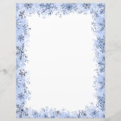 Blauwe sneeuwvlokken Kerststationery (Voorkant)