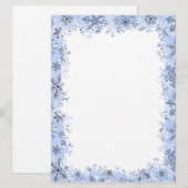 Blauwe sneeuwvlokken Kerststationery Feestdagenkaart (Voorkant / Achterkant)