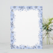 Blauwe sneeuwvlokken Kerststationery Feestdagenkaart (Staand voorkant)