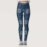 Blauwe Sneeuwvlokken Kersttrui Breipatroon Leggings<br><div class="desc">Rode Sneeuwvlokken Kerstmis Sweater Knit Patroon.</div>