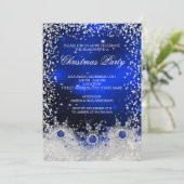 Blauwe Sneeuwvlokken Kerstvakantie Feest Kaart (Staand voorkant)