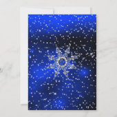 Blauwe Sneeuwvlokken Kerstvakantie Feest Kaart (Achterkant)