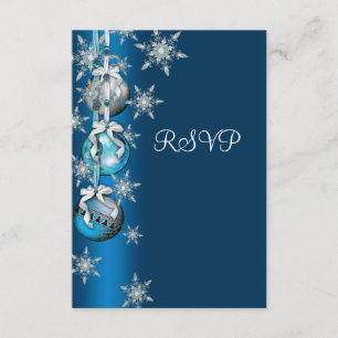 Blauwe Sneeuwvlokken Kerstversiering Kerstfeest RS RSVP Kaartje