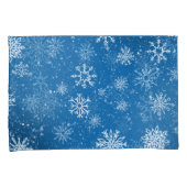 Blauwe Sneeuwvlokken Klassieke Witte Winter Sneeuw Kussensloop (Voorkant-Rechts)