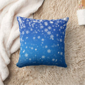 Blauwe Sneeuwvlokken Kussen (Deken)