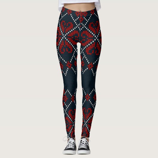 Blauwe Sneeuwvlokken  Leggings (Voorkant)