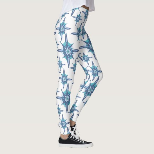 blauwe sneeuwvlokken leggings (Rechts)