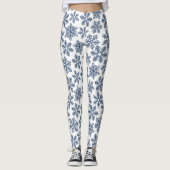 Blauwe sneeuwvlokken leggings (Voorkant)