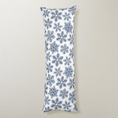 Blauwe sneeuwvlokken lichaamskussen (Achterkant (Verticaal))