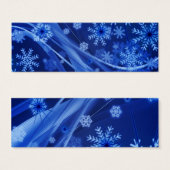 Blauwe sneeuwvlokken mini visitekaartjes (Voorkant /achterkant)