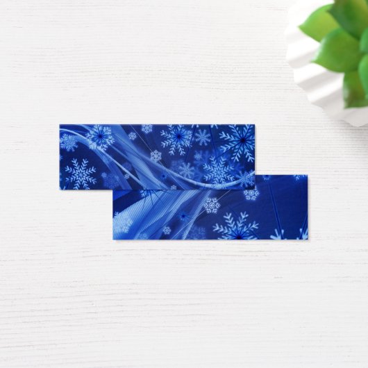Blauwe sneeuwvlokken mini visitekaartjes (Bureau)