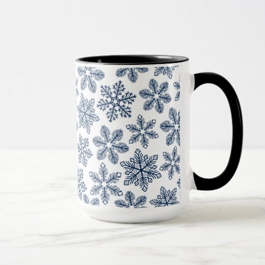 Blauwe sneeuwvlokken mok (Rechts)