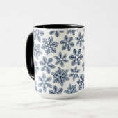 Blauwe sneeuwvlokken mok (Voorkant links)