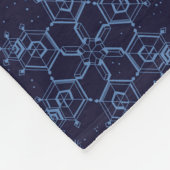 Blauwe sneeuwvlokken op blauw fleece deken (Hoek)