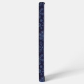 Blauwe sneeuwvlokken op blauw samsung galaxy hoesje (Linkerkant)