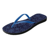 Blauwe sneeuwvlokken op blauw teenslippers (Schuin)