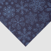 Blauwe sneeuwvlokken op blauw tissuepapier (Detail)