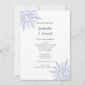 Blauwe sneeuwvlokken op de uitnodiging voor het wi (Voorkant)