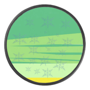 Blauwe Sneeuwvlokken op de Zonsopkomstberg Hockey Puck