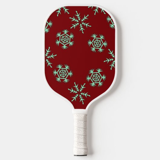 Blauwe sneeuwvlokken op rode paddle (Voorkant)