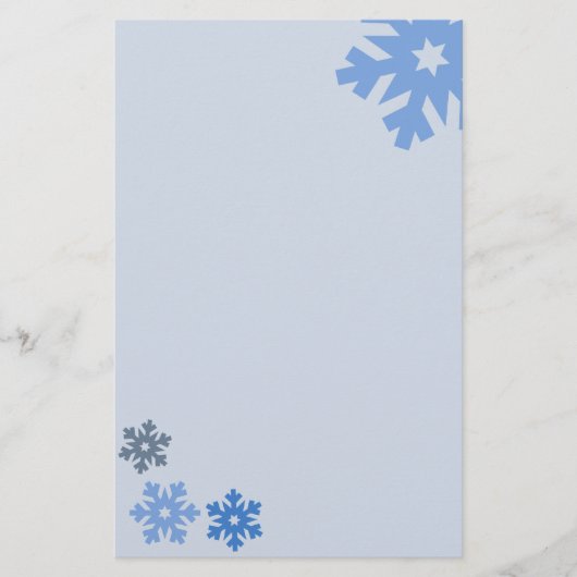 Blauwe sneeuwvlokken op roze achtergrond briefpapier (Voorkant)