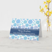 Blauwe Sneeuwvlokken Opa Vrolijk Kerstfeest Kaart (Gele Bloem)