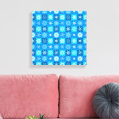 Blauwe Sneeuwvlokken Patroon Canvas Afdruk (Insitu (Woonkamer))