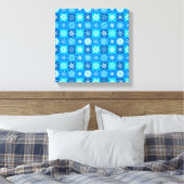 Blauwe Sneeuwvlokken Patroon Canvas Afdruk (Insitu (Slaapkamer))