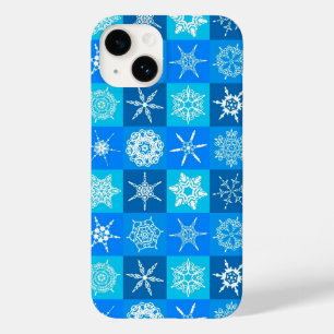 Blauwe Sneeuwvlokken Patroon Case-Mate iPhone 14 Hoesje