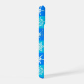 Blauwe Sneeuwvlokken Patroon iPhone 15 Case (Rechterkant)