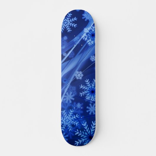 Blauwe sneeuwvlokken persoonlijk skateboard (Voorkant)