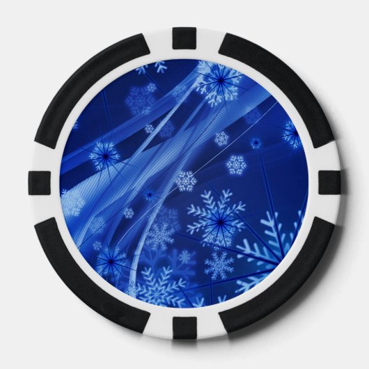 Blauwe sneeuwvlokken poker chips (Voorkant)