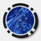 Blauwe sneeuwvlokken poker chips (Achterkant)