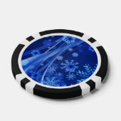 Blauwe sneeuwvlokken poker chips (Enkel)