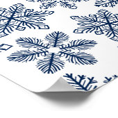 Blauwe sneeuwvlokken poster (Hoek)