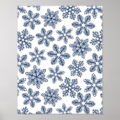 Blauwe sneeuwvlokken poster (Voorkant)