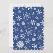 Blauwe Sneeuwvlokken Prettig Kerstdagen Fotokaart Feestdagenkaart (Achterkant)