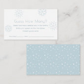 Blauwe sneeuwvlokken raden hoeveel Baby shower er Informatiekaartje (Voorkant / Achterkant)