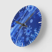Blauwe sneeuwvlokken ronde klok (Hoek)