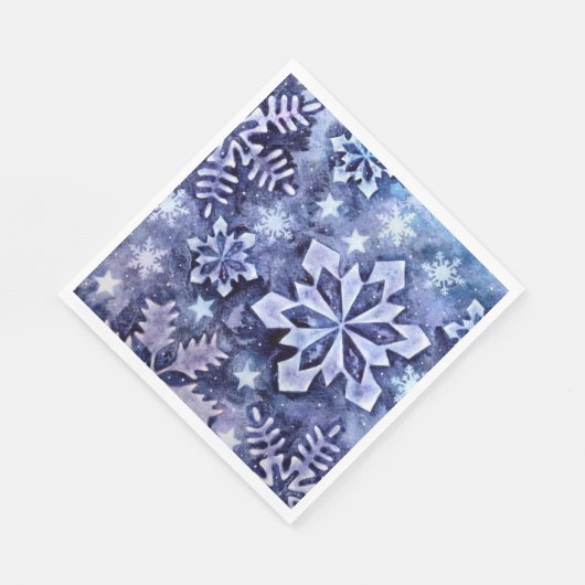 Blauwe sneeuwvlokken servet (Hoek)