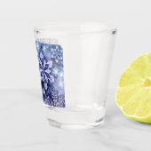 Blauwe sneeuwvlokken shot glas (Rechts)